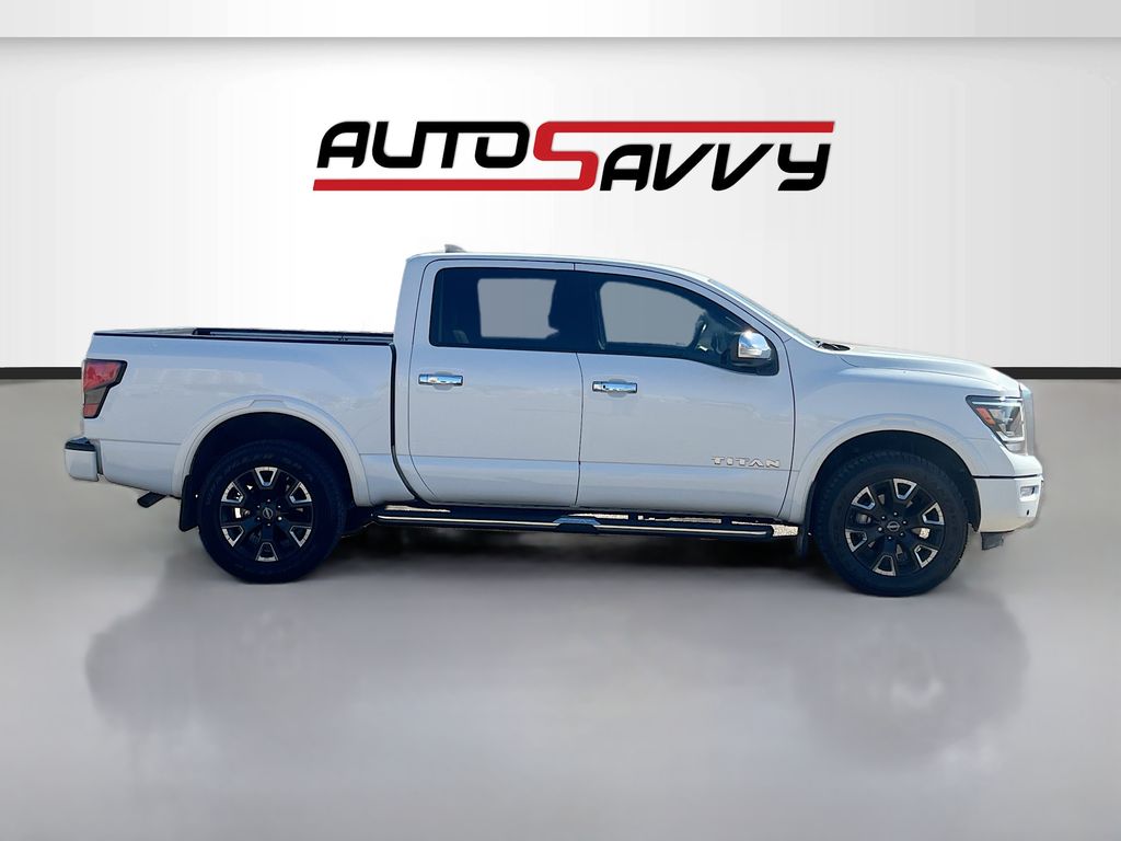 2024 Nissan Titan Platinum Reserve White at Bayshore Chrysler Jeep Dodge Ram