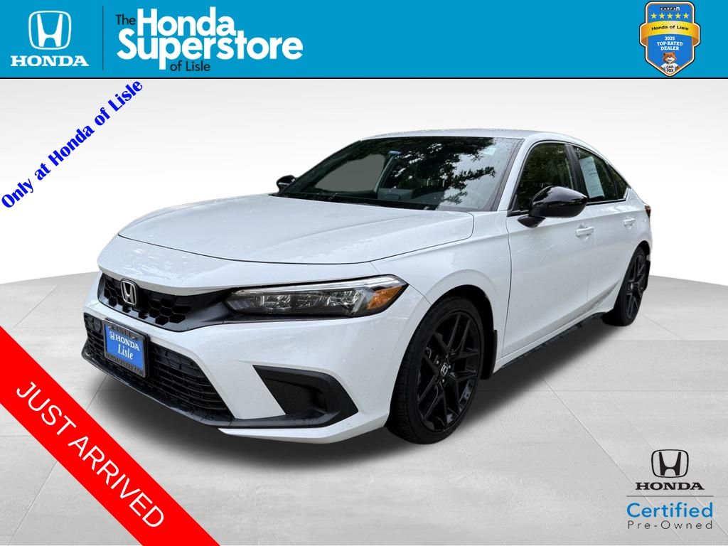 Platinum White Pearl 2024 Honda Civic Hatchback Hatchback Front-Wheel Drive Continuously Variable Transmission