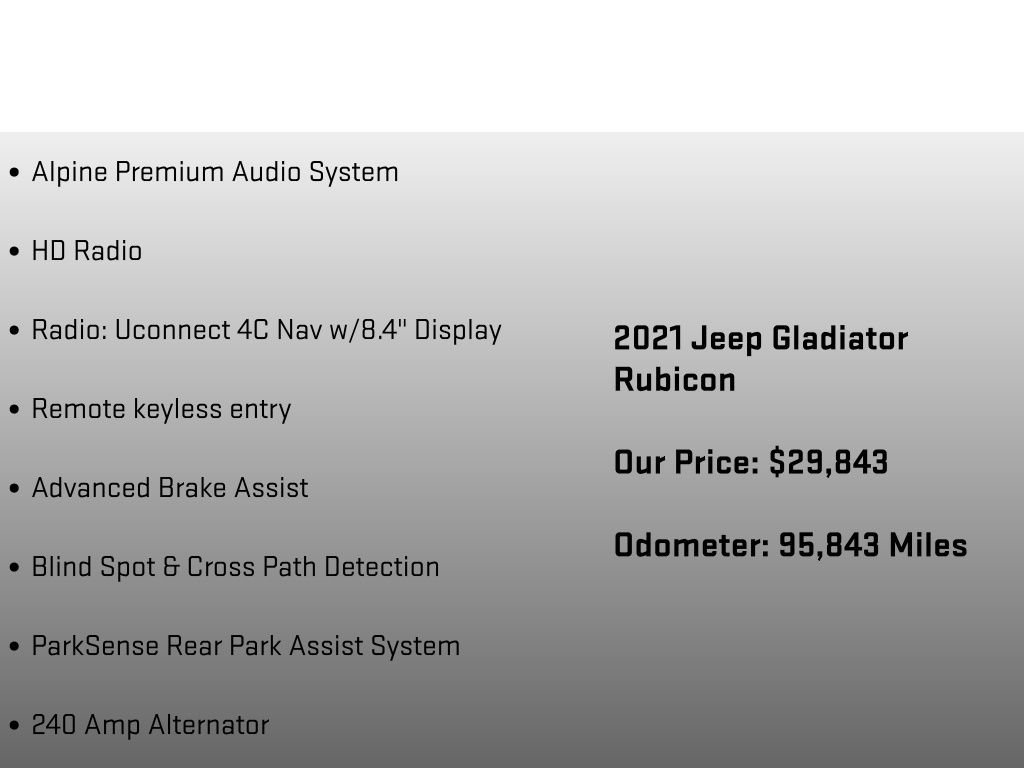 2021 Jeep Gladiator Rubicon Black at Auto Express Mitsubishi