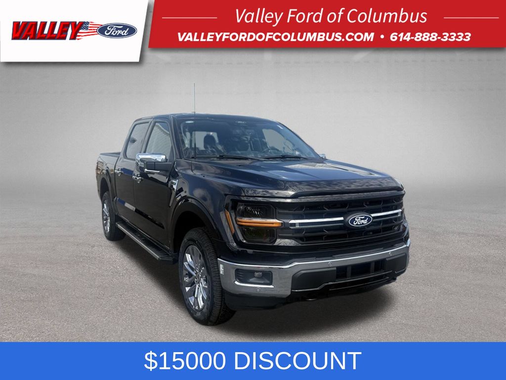 Black 2024 Ford F-150 Pickup Truck Four-Wheel Drive Automatic