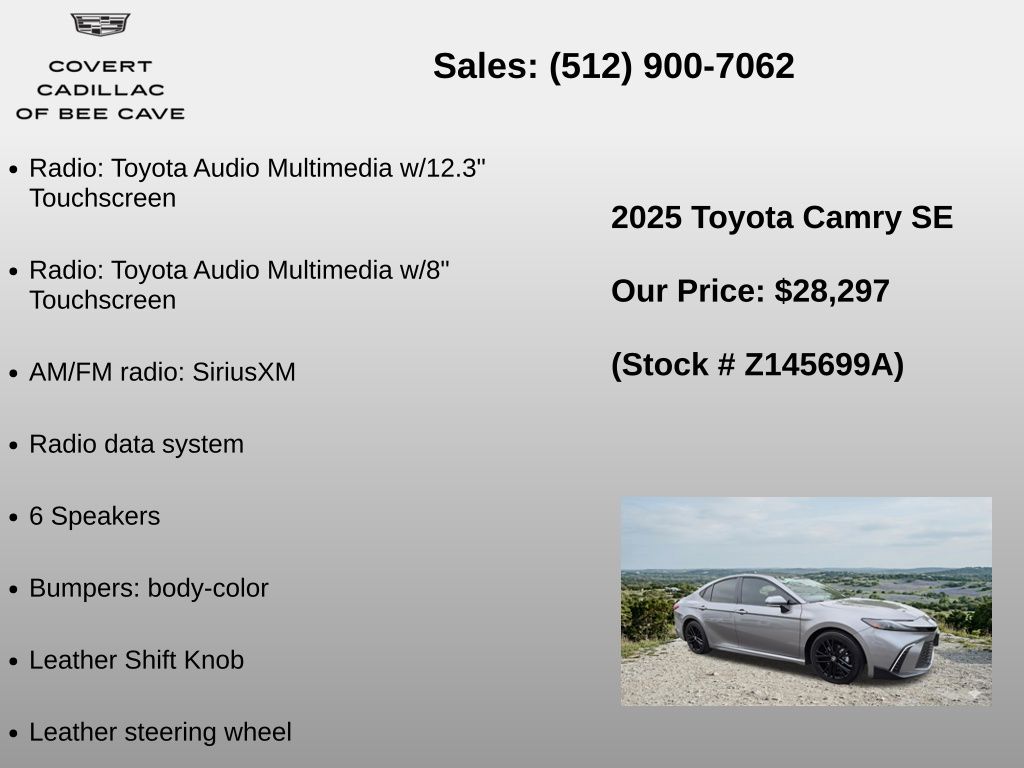Used Car 2025 Toyota Camry  Se For Sale Under $30,000 In Austin, Texas