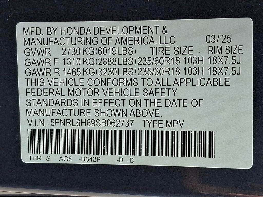 2025 Honda Odyssey EX-L  at Honda North