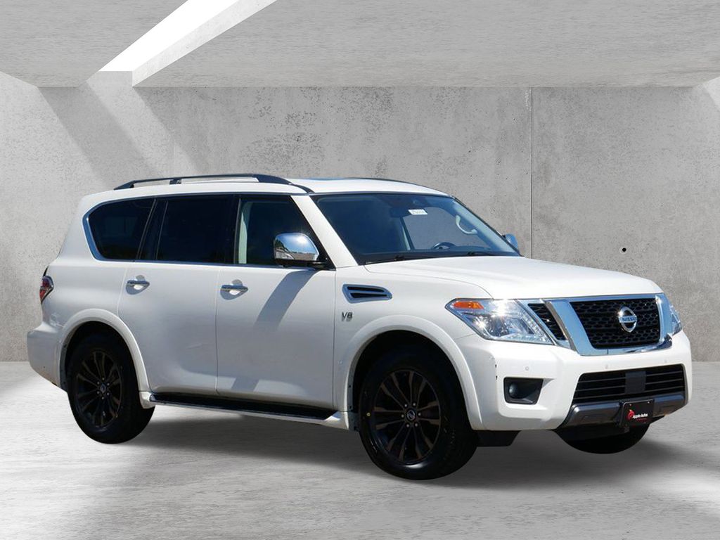 Pearl White 2019 Nissan Armada SUV / Crossover Four-Wheel Drive 7-Speed Automatic