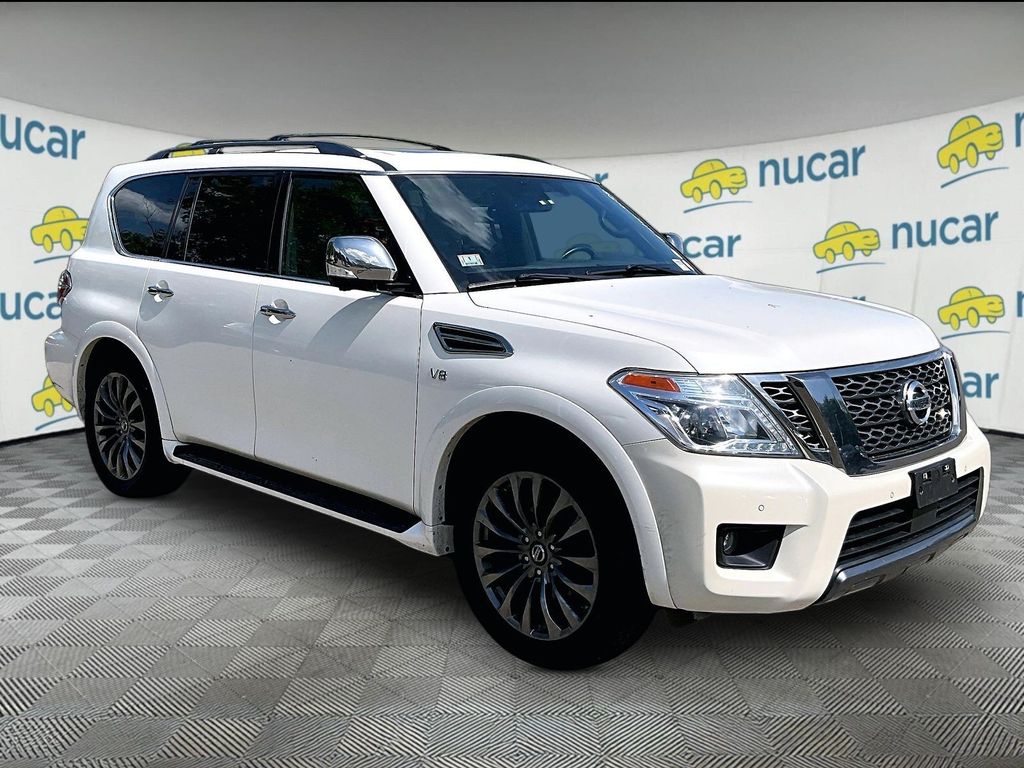 Pearl White Tricoat 2020 Nissan Armada Platinum 4WD SUV / Crossover Four-Wheel Drive 7-Speed Automatic
