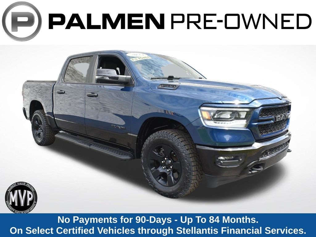 Patriot Blue Pearlcoat 2023 RAM 1500 Pickup Truck Four-Wheel Drive 8-Speed Automatic