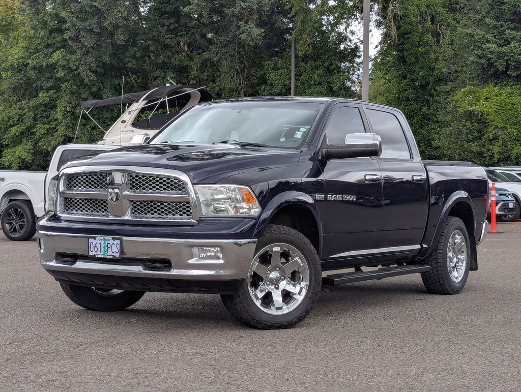 True Blue Pearlcoat 2012 RAM 1500 Laramie Crew Cab 4WD Pickup Truck Four-Wheel Drive 6-Speed Automatic
