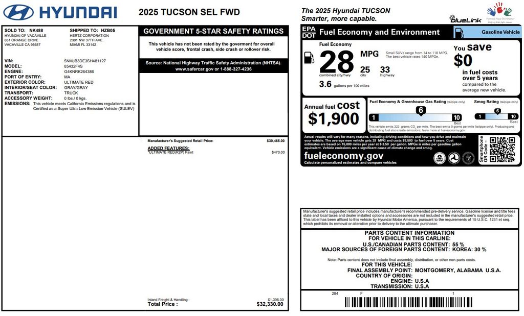 2025 Hyundai Tucson SEL Red at Baytown Hyundai