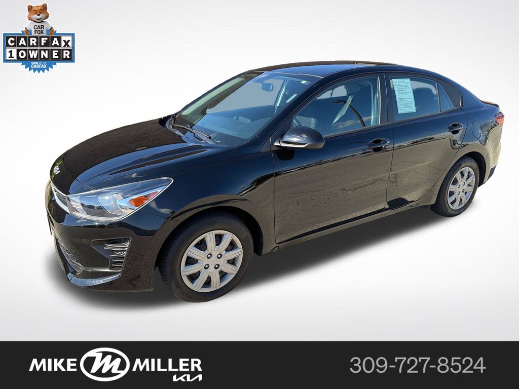 Aurora Black 2023 Kia Rio Sedan Front-Wheel Drive Continuously Variable Transmission