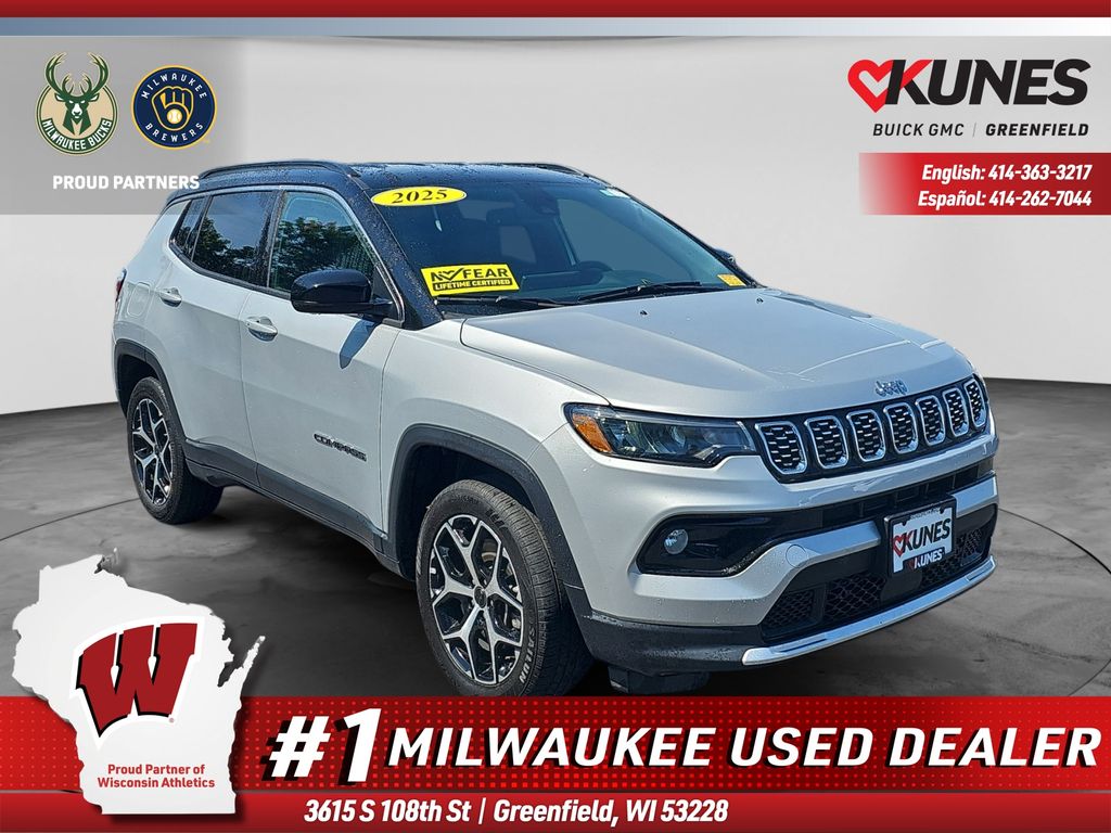 Silver 2025 Jeep Compass SUV / Crossover Four-Wheel Drive 8-Speed Automatic