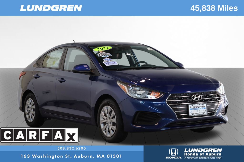 Admiral Blue Pearl 2021 Hyundai Accent Sedan Front-Wheel Drive 6-Speed Manual