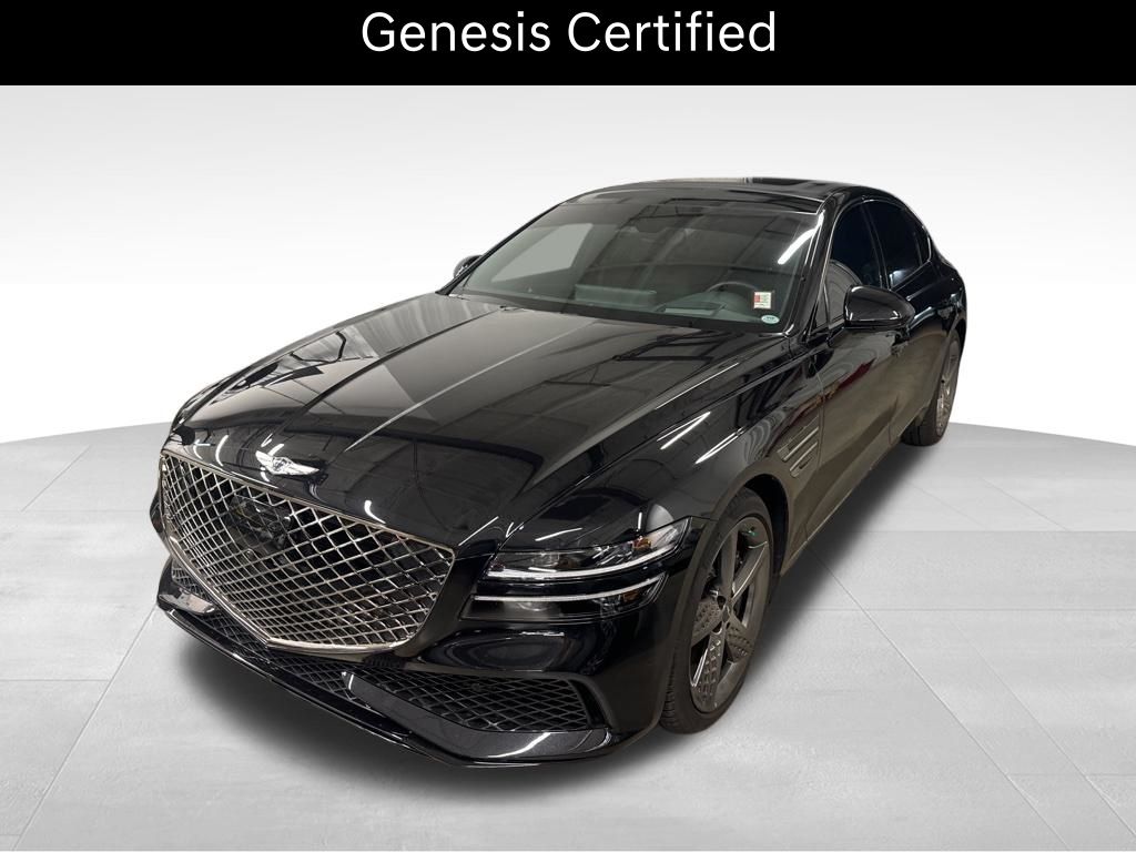 Vik Black 2023 Genesis G80 3.5T Sport AWD Sedan All-Wheel Drive 8-Speed Automatic
