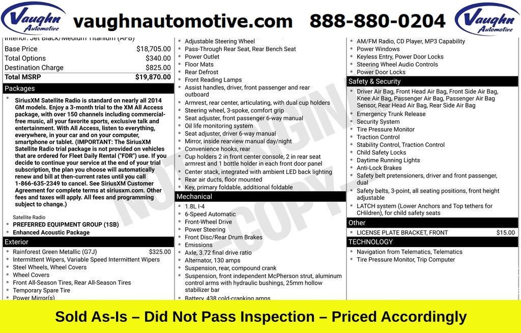  2014 Chevrolet Cruze LS Sedan FWD   