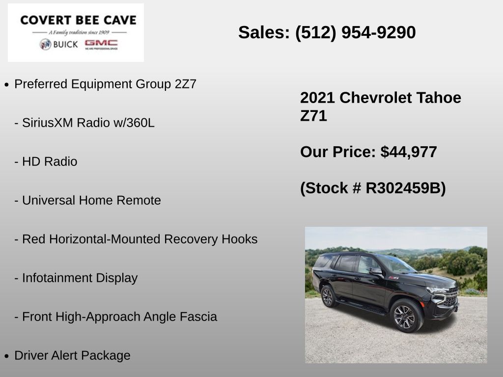 Used Car 2021 Chevrolet Tahoe  Z71 For Sale Under $50,000 In Austin, Texas