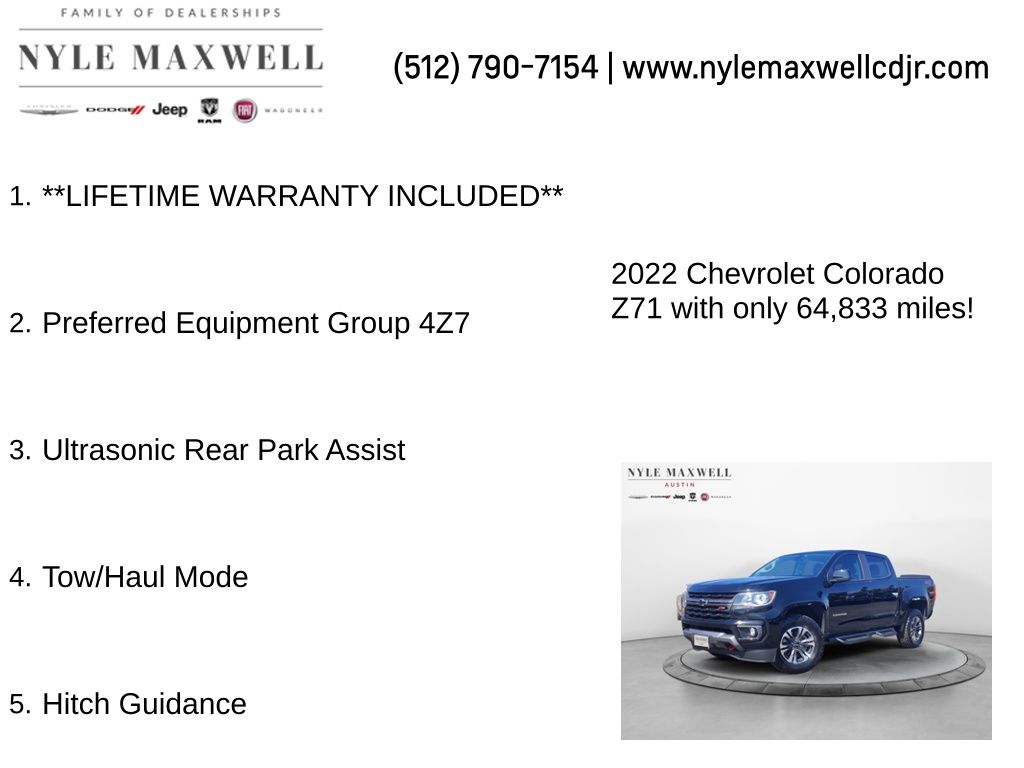 Used Car 2022 Chevrolet Colorado  Z71 For Sale Under $35,000 In Austin, Texas