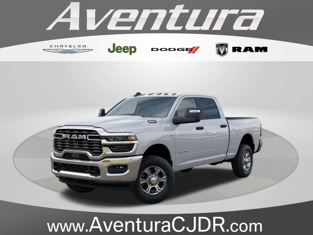 Bright White Clearcoat 2025 RAM 2500 Big Horn Crew Cab 4WD Pickup Truck Four-Wheel Drive 8-Speed Automatic