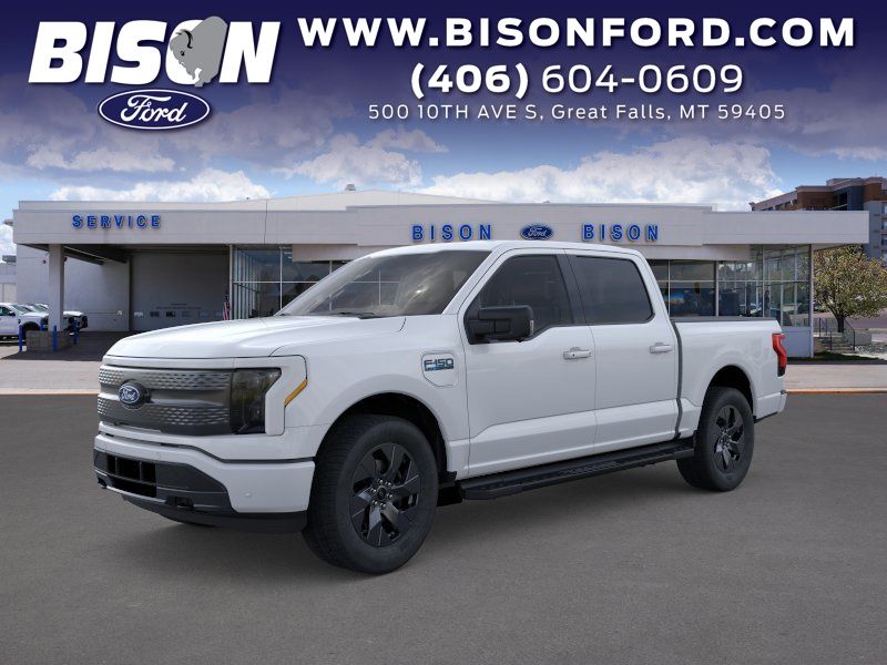 Oxford White 2025 Ford F-150 Lightning Flash SuperCrew AWD Pickup Truck All-Wheel Drive Automatic