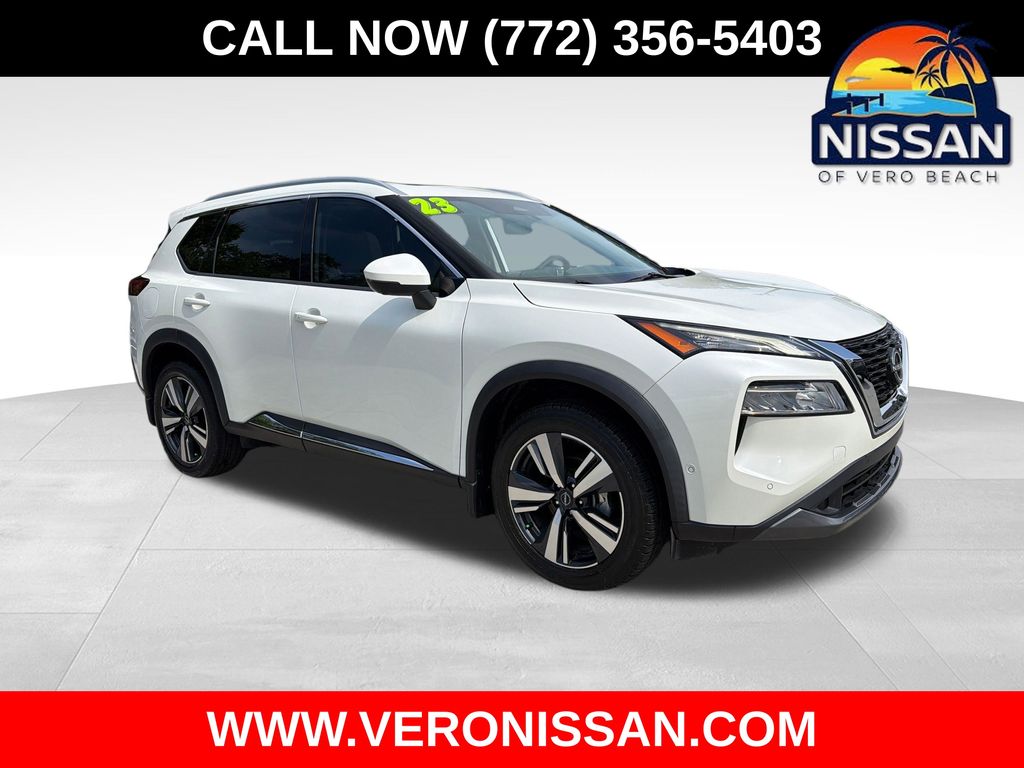 Pearl White 2023 Nissan Rogue SUV / Crossover Front-Wheel Drive Continuously Variable Transmission