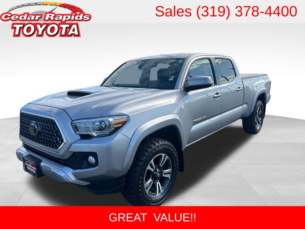 Silver Sky Metallic 2019 Toyota Tacoma TRD Sport Double Cab LB 4WD Pickup Truck Four-Wheel Drive 6-Speed Automatic