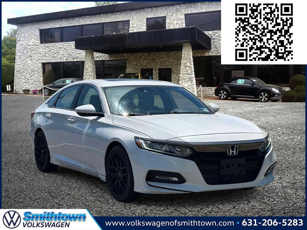 White 2019 Honda Accord 2.0T Sport FWD Sedan Front-Wheel Drive Automatic