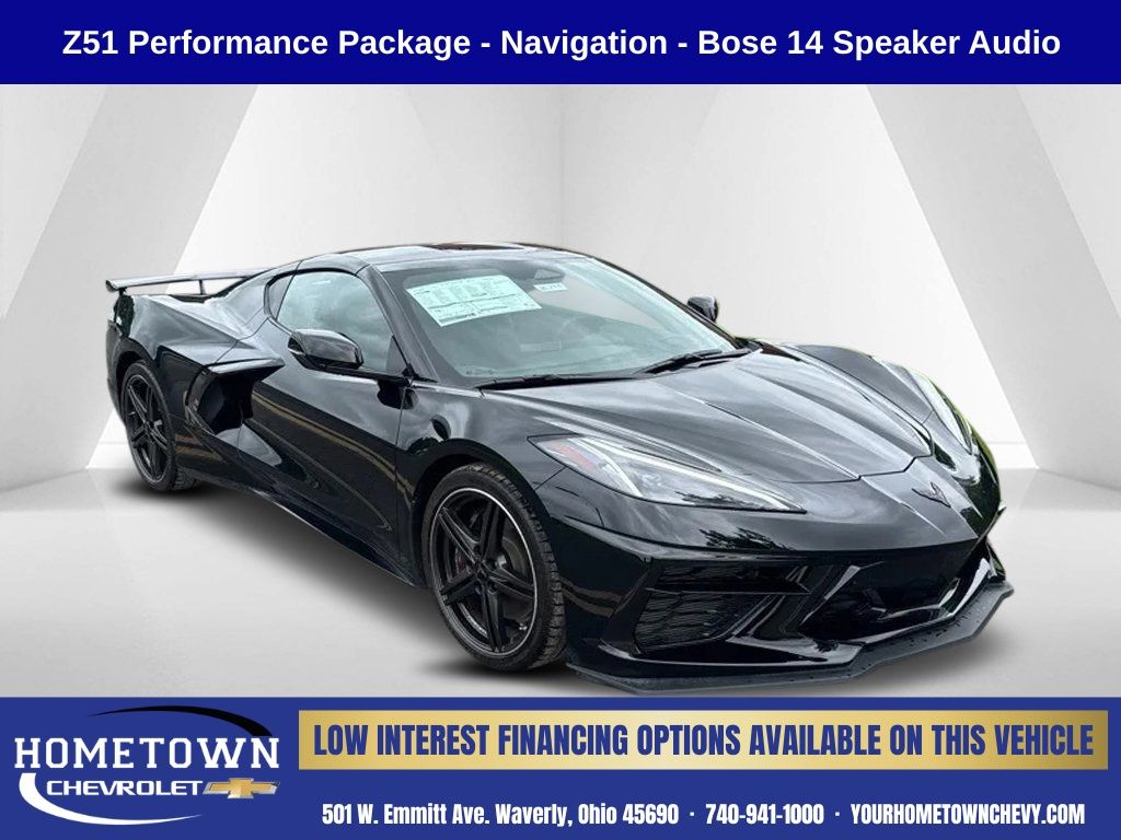 Black 2025 Chevrolet Corvette Coupe Rear-Wheel Drive 8-Speed Dual Clutch