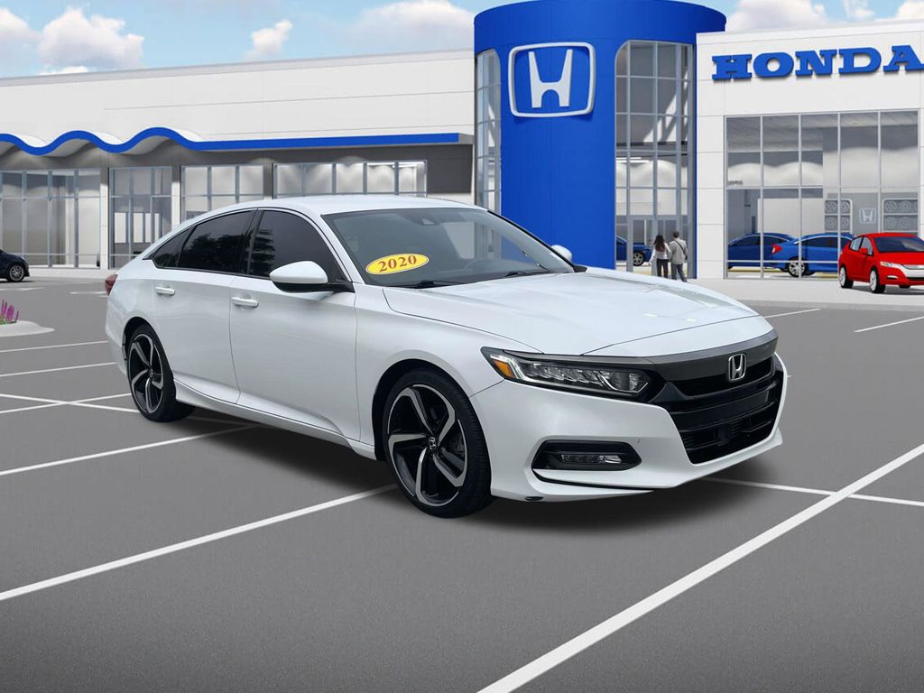 Platinum White Pearl 2020 Honda Accord Sedan Front-Wheel Drive Continuously Variable Transmission