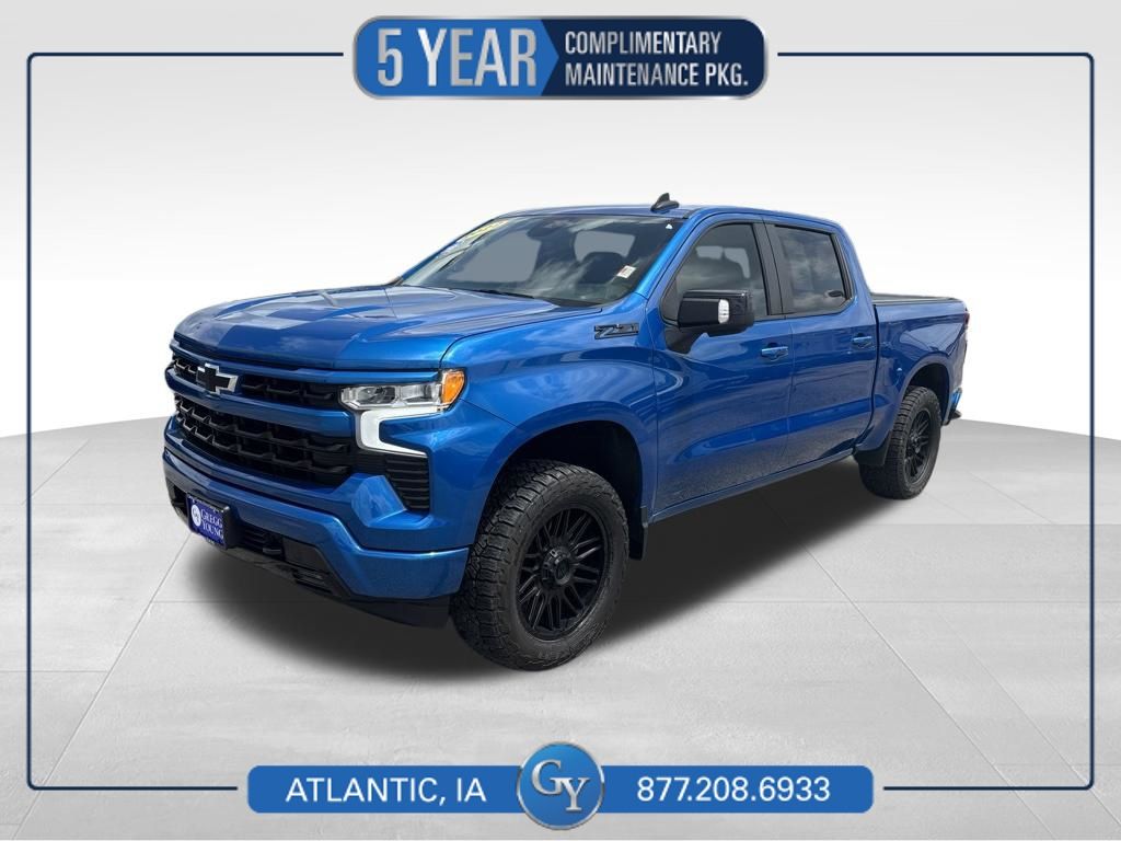 Glacier Blue Metallic 2022 Chevrolet Silverado 1500 Pickup Truck Four-Wheel Drive Automatic