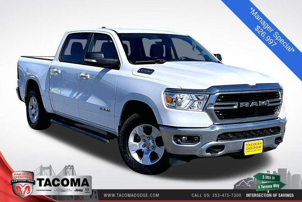 Bright White Clearcoat 2020 RAM 1500 Big Horn Crew Cab 4WD Pickup Truck Four-Wheel Drive 8-Speed Automatic