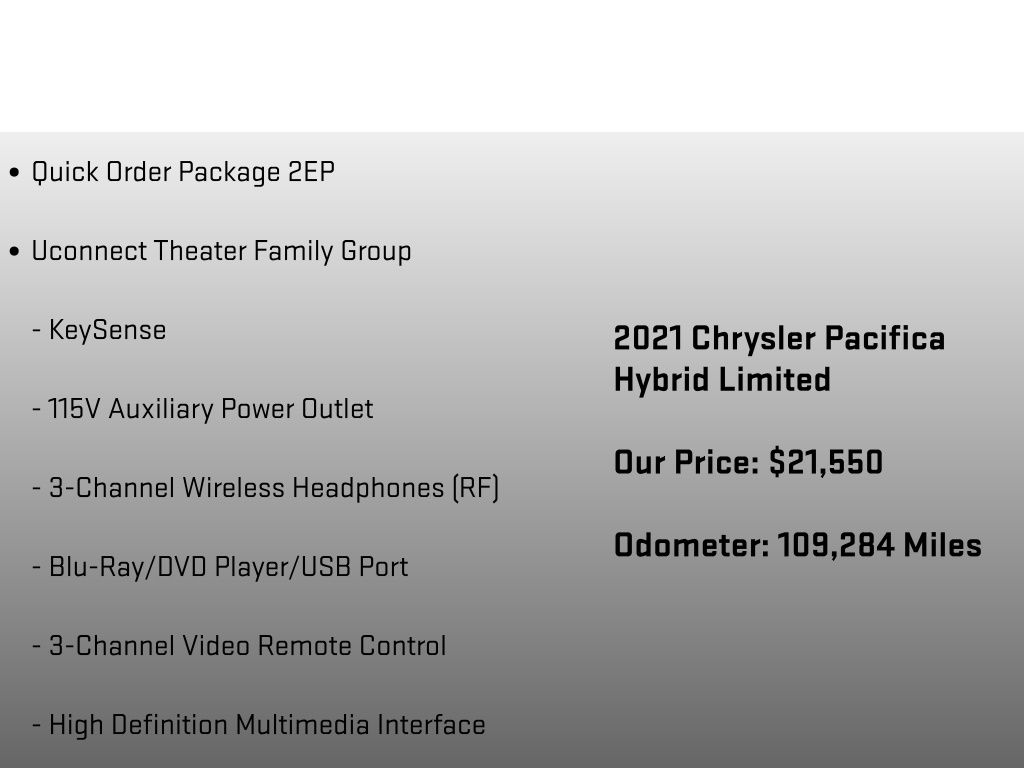 2021 Chrysler Pacifica Hybrid Limited White at Phil Fitts Ford