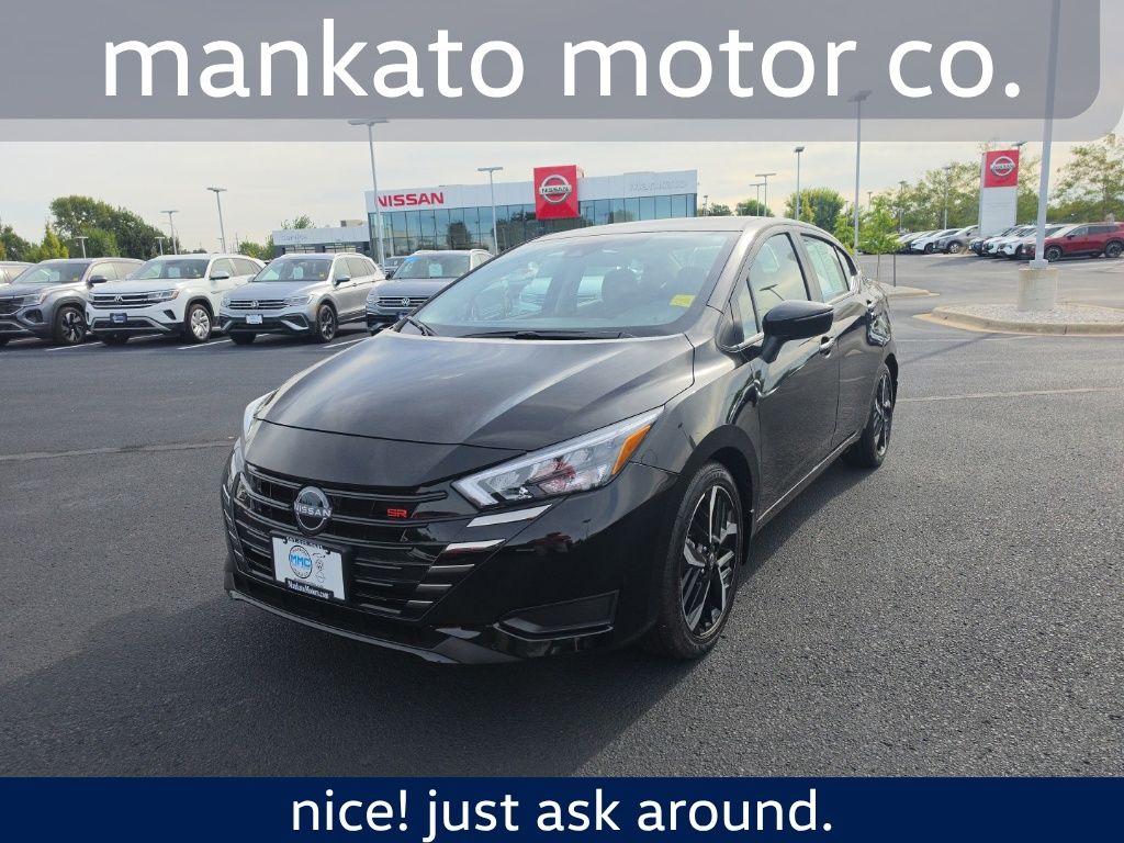 Super Black 2025 Nissan Versa Sedan Front-Wheel Drive Continuously Variable Transmission