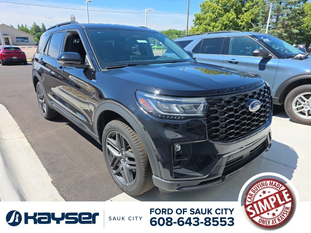 Black Metallic 2025 Ford Explorer ST-Line AWD SUV / Crossover All-Wheel Drive Automatic