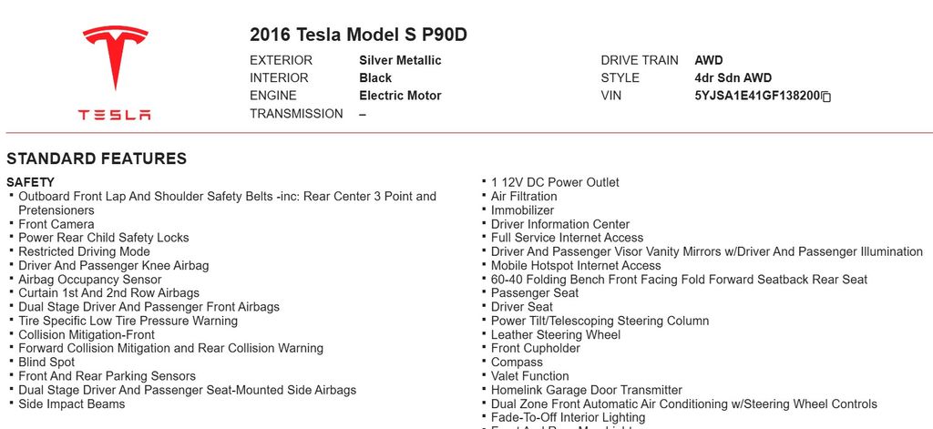 2016 Tesla Model S P90D 21