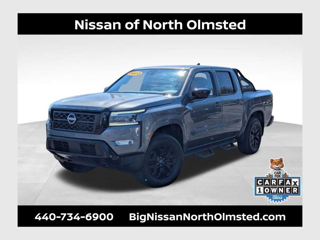 Gray (Gun Metallic) 2023 Nissan Frontier SV Crew Cab 4WD Pickup Truck Four-Wheel Drive 9-Speed Automatic