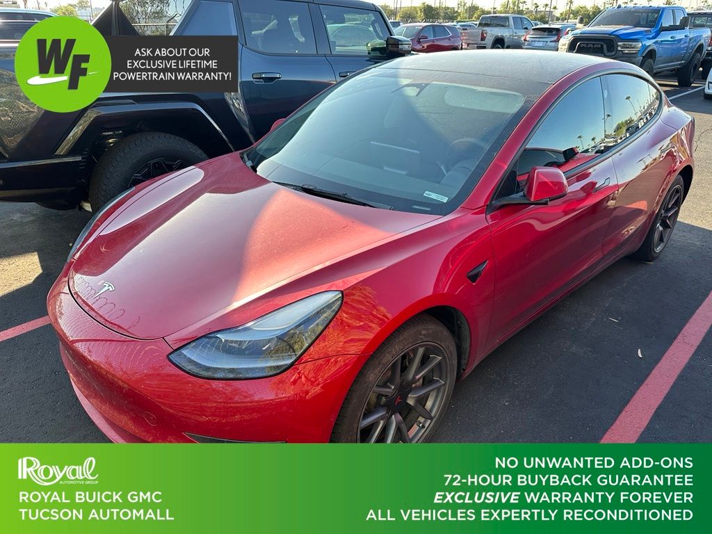 Red Multi-Coat 2022 Tesla Model 3 Sedan All-Wheel Drive 1-Speed Automatic