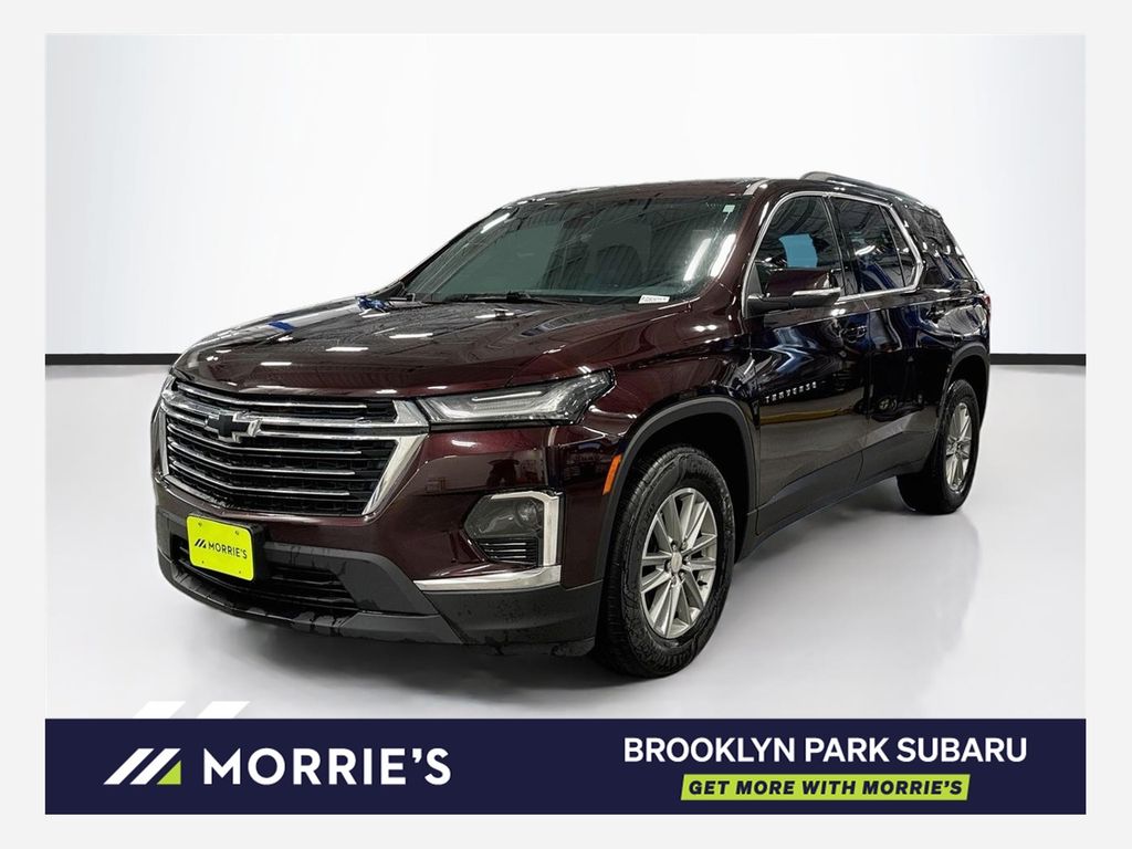 Black Cherry Metallic 2023 Chevrolet Traverse SUV / Crossover Four-Wheel Drive 9-Speed Automatic