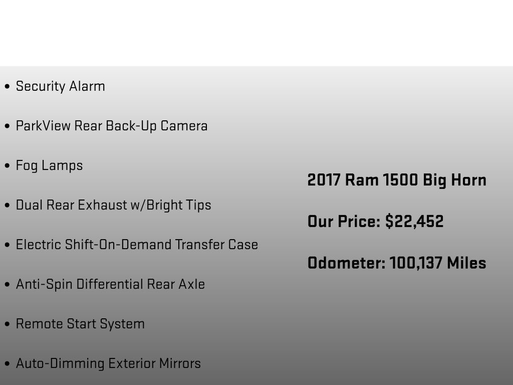2017 Ram 1500 Big Horn White at Luther Ford