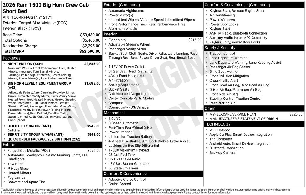 2026 RAM 1500 Big Horn/Lone Star 4x4 Crew Cab 5'7's photo