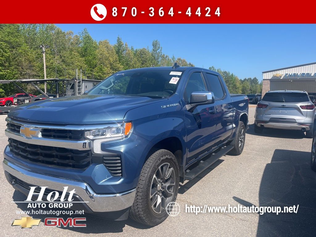 Lakeshore Blue Metallic 2024 Chevrolet Silverado 1500 LT Crew Cab 4WD Pickup Truck Four-Wheel Drive 8-Speed Automatic