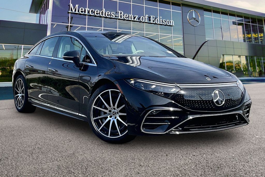 Obsidian Black Metallic 2023 Mercedes-Benz EQS 580 4MATIC AWD Sedan All-Wheel Drive 1-Speed Automatic