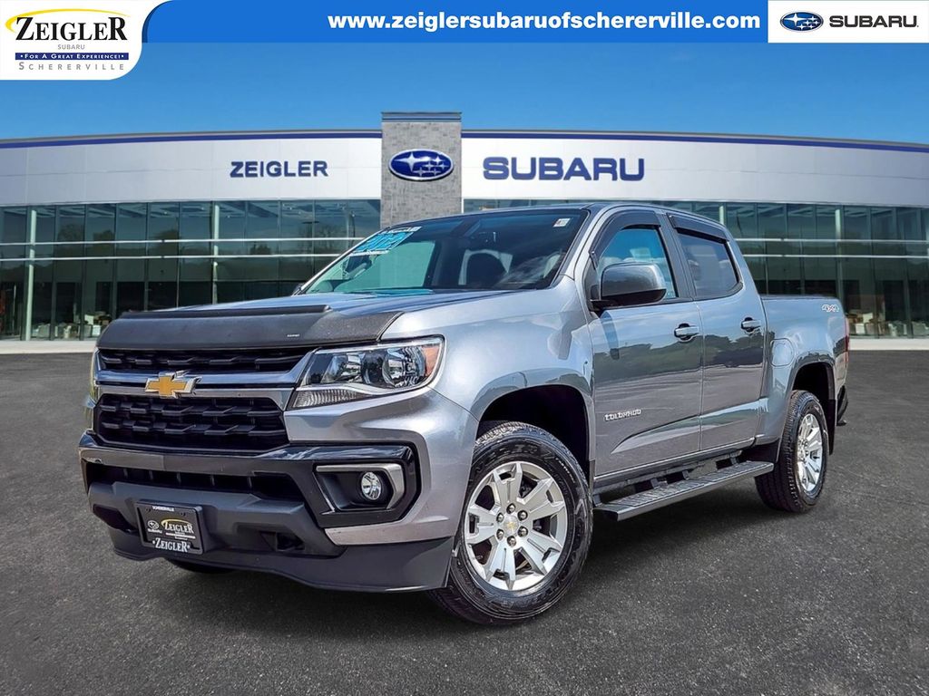 Gray (Satin Steel Metallic) 2021 Chevrolet Colorado Pickup Truck Four-Wheel Drive 8-Speed Automatic