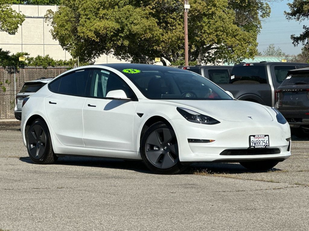 Pearl White 2023 Tesla Model 3 RWD Sedan Rear-Wheel Drive 1-Speed Automatic