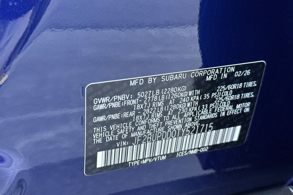 New 2026 Blue Subaru Limited image 38