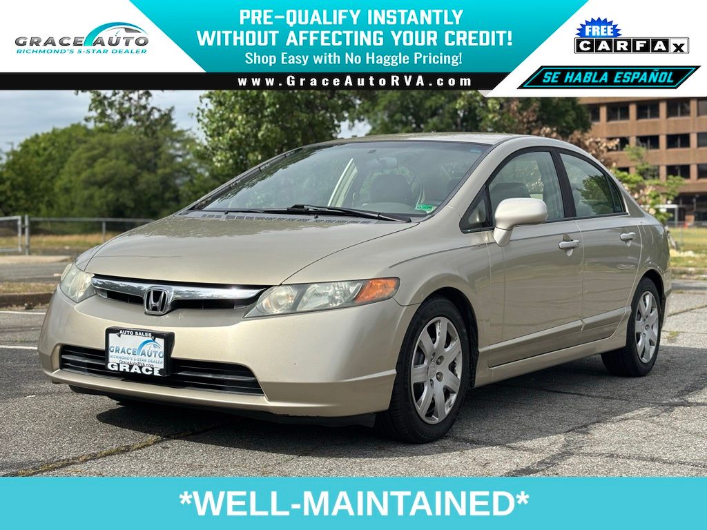 Brown (Borrego Beige Metallic) 2008 Honda Civic Sedan Front-Wheel Drive 5-Speed Automatic