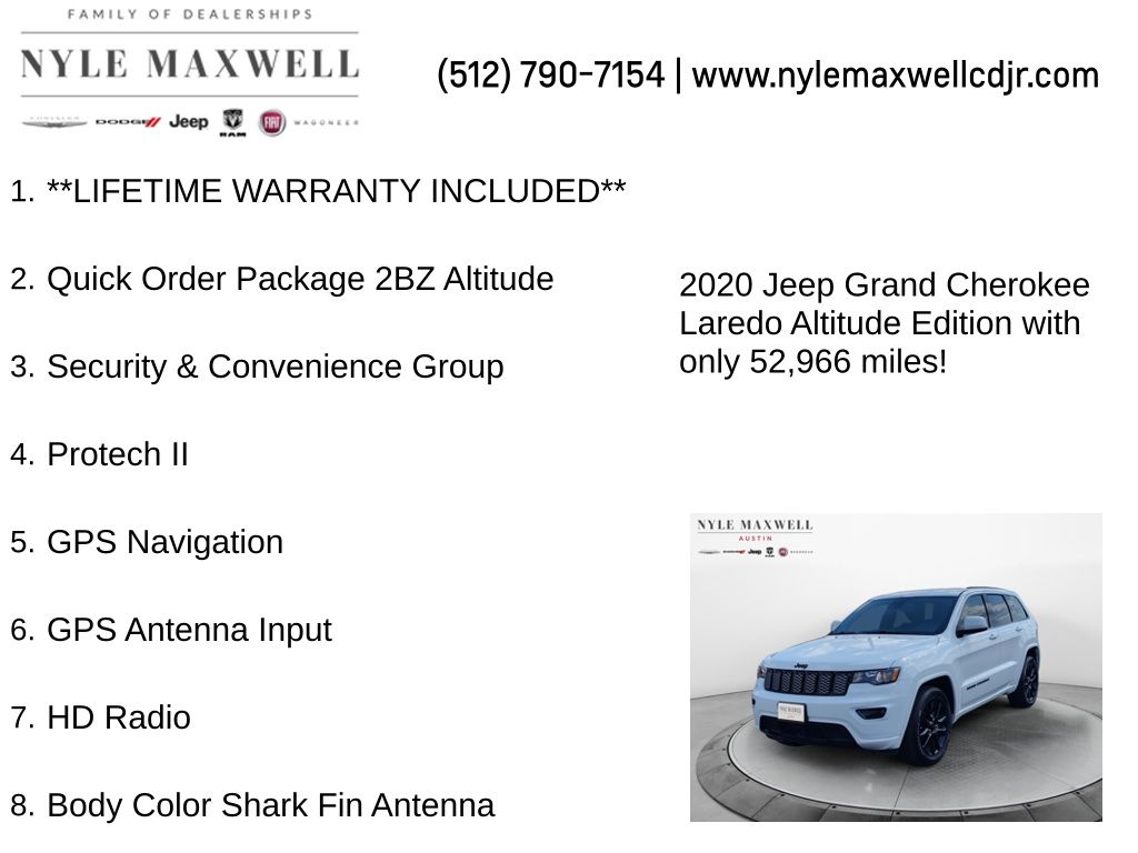Used Car 2020 Jeep Grand Cherokee  Altitude For Sale Under $25,000 In Austin, Texas