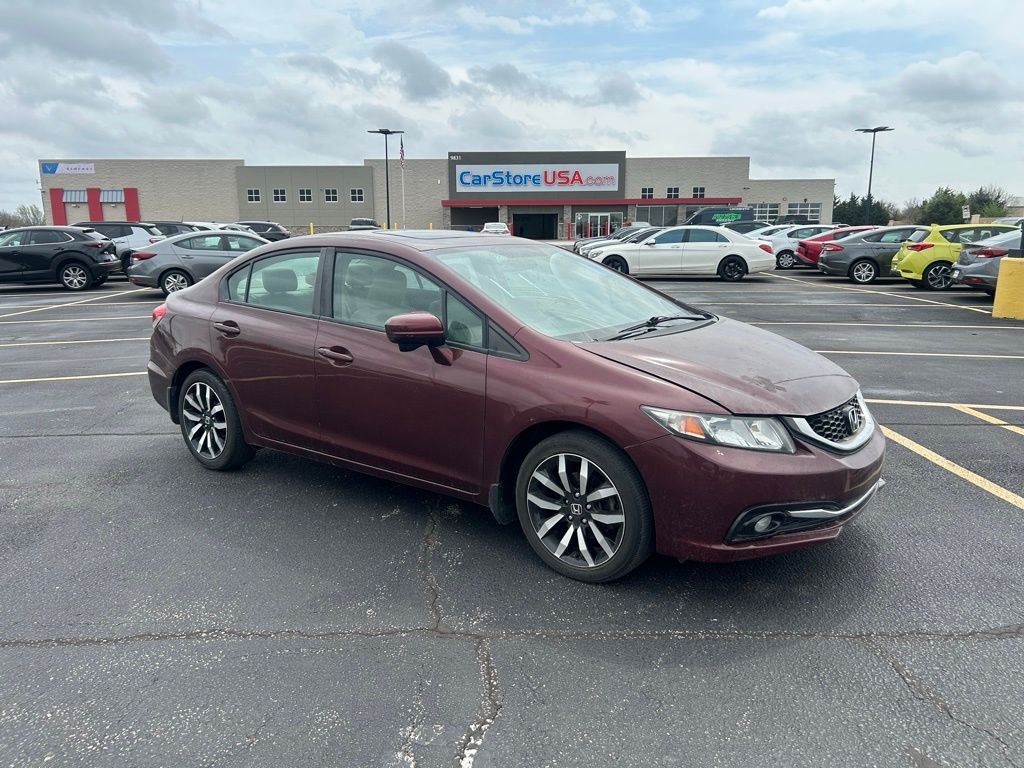 Red 2015 Honda Civic EX-L Sedan Front-Wheel Drive Continuously Variable Transmission