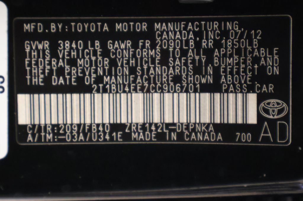 Thumbnail: 2012 Toyota Corolla - 17