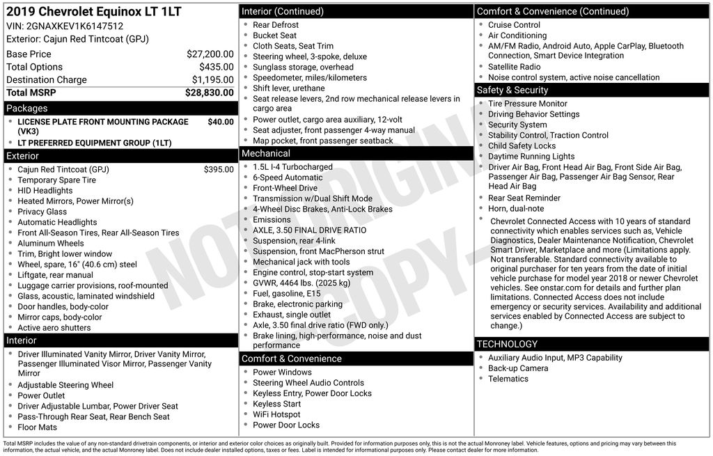 2019 Chevrolet Equinox LT Red at South Hills Kia