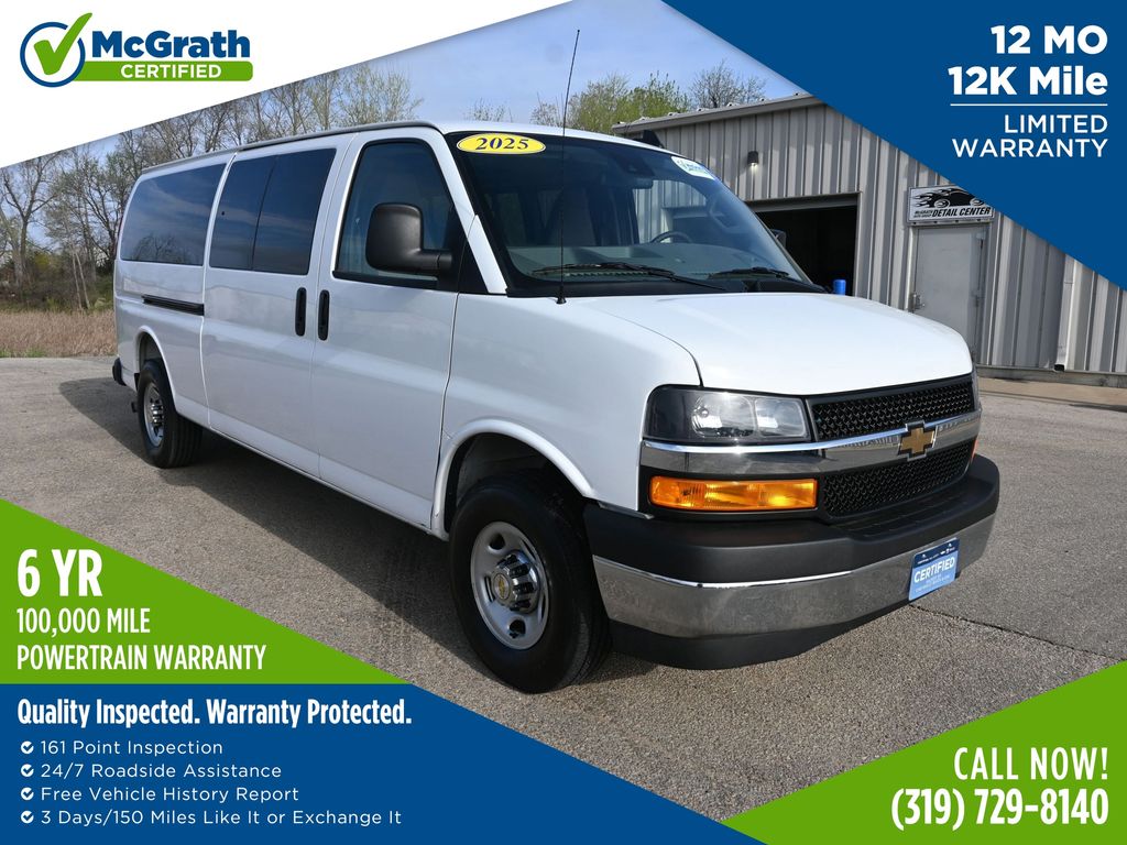 Summit White 2025 Chevrolet Express 3500 LT Extended RWD Van Rear-Wheel Drive 8-Speed Automatic Overdrive