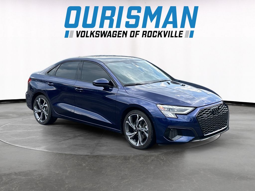 Blue Metallic 2023 Audi A3 40 TFSI quattro Premium Plus AWD Sedan All-Wheel Drive 7-Speed Automatic