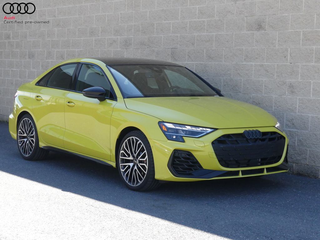 Python Yellow Metallic 2025 Audi S3 2.0T quattro Prestige Sedan All-Wheel Drive 7-Speed Automatic