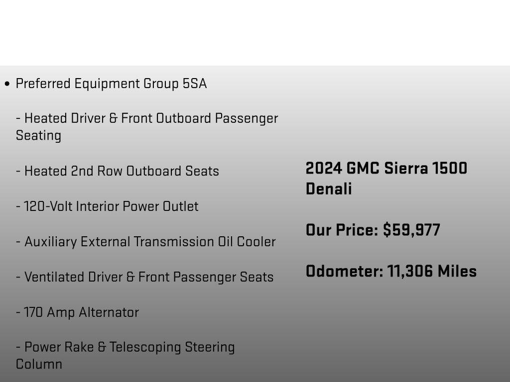 2024 GMC Sierra 1500 Denali White at Carlisle Cadillac Buick GMC